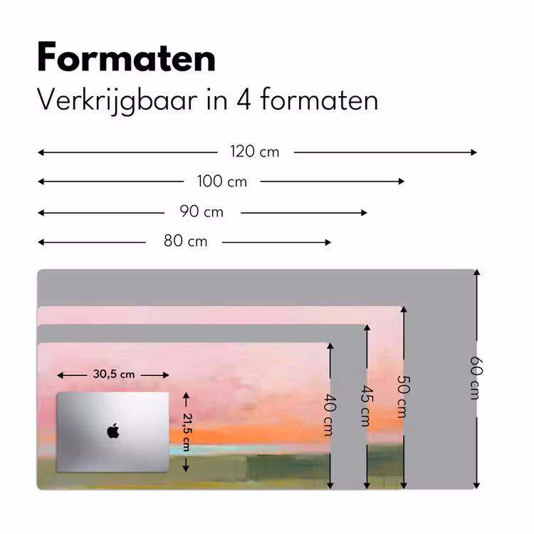 Abstract - Landschap - Modern - Roze - Oranje Muismat XXL klein -sfeer5