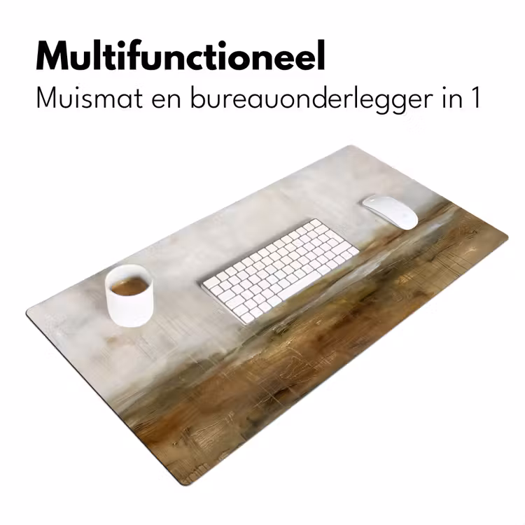 Abstract - Landschap - Natuur - Beige - Bruin Muismat XXL klein -sfeer4