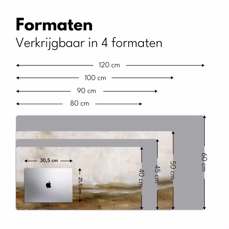 Abstract - Landschap - Natuur - Beige - Bruin Muismat XXL klein -sfeer5