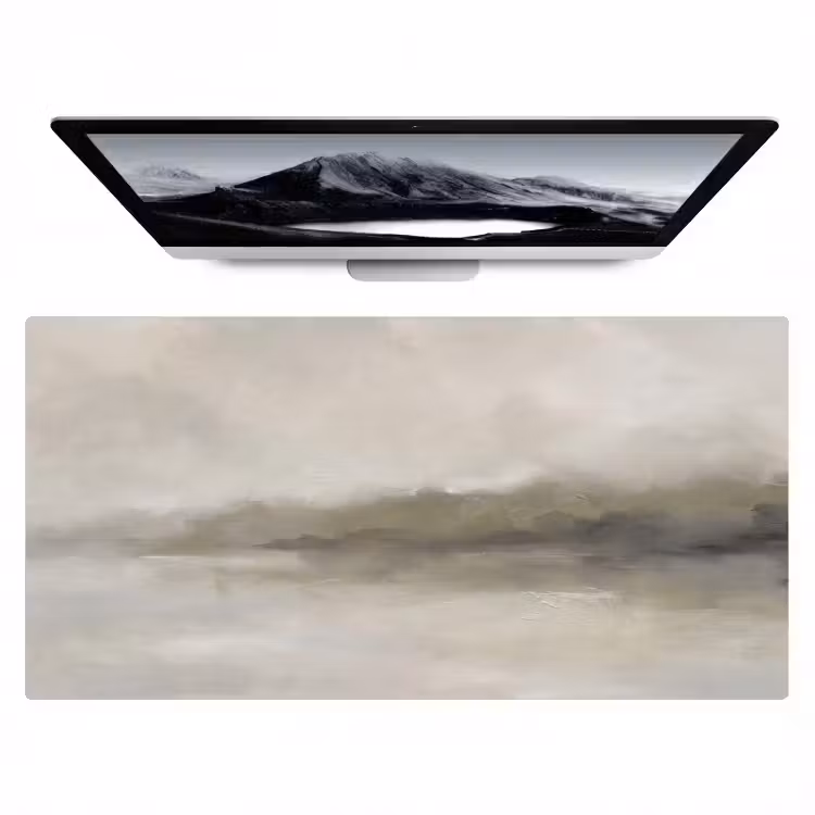 Abstract - Landschap - Nevel - Modern - Grijs Muismat XXL klein -zzz3d