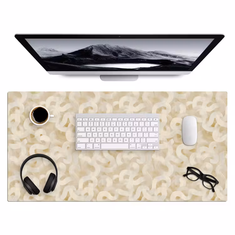 Abstract - Lijnen - Beige Muismat XXL klein 681 -3d