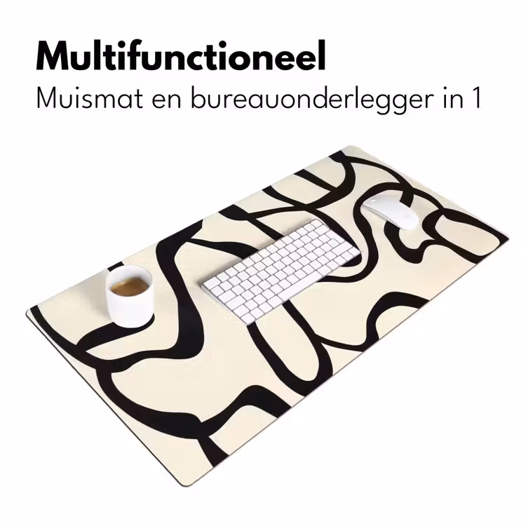 Abstract - Lijnen - Modern - Beige Muismat XXL klein -sfeer4