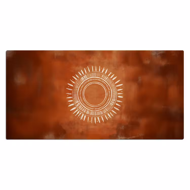 Abstract - Lijnen - Zonnestralen - Roodbruin Muismat XXL klein -3d_leeg