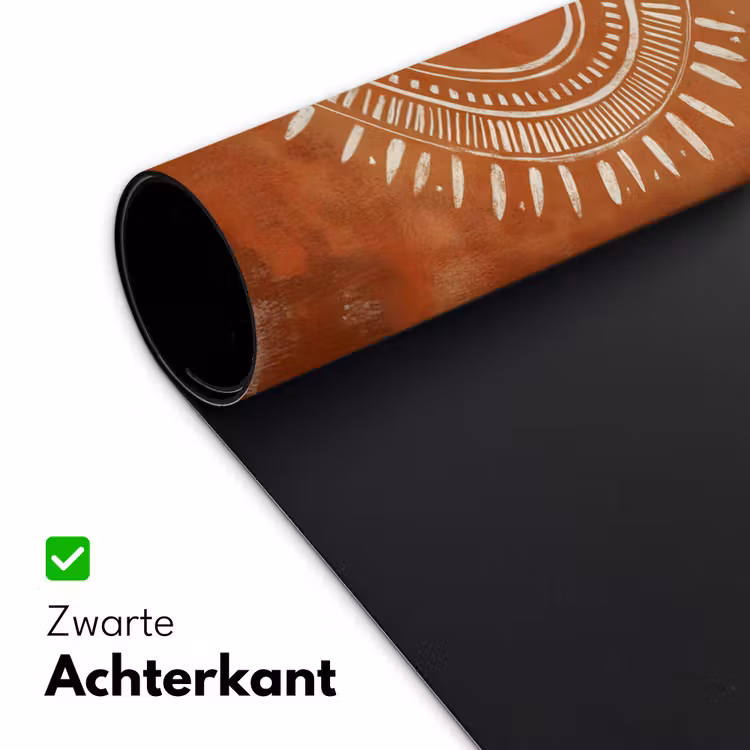 Abstract - Lijnen - Zonnestralen - Roodbruin Muismat XXL klein -sfeer2