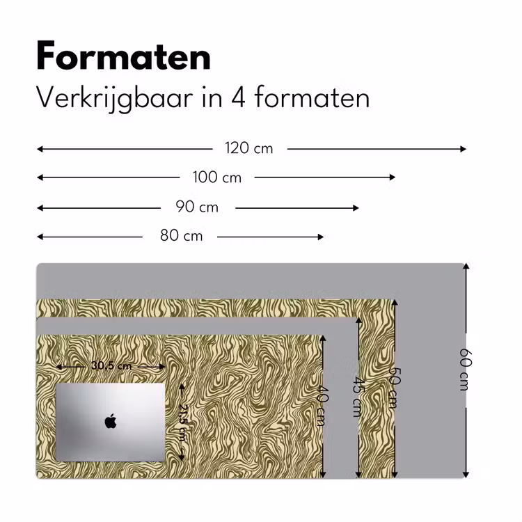Abstract - Marmer - Groen Muismat XXL klein 681 -sfeer5