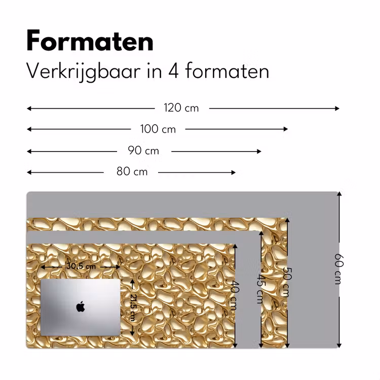 Abstract - Modern - Goud Muismat XXL klein 681 -sfeer5