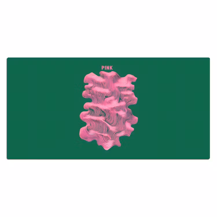 Abstract - Pink - Lijnen - Groen Muismat XXL klein -3d_leeg