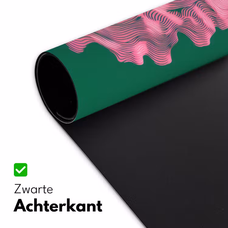 Abstract - Pink - Lijnen - Groen Muismat XXL klein -sfeer2