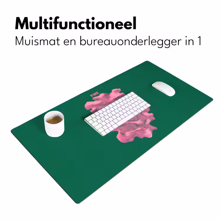 Abstract - Pink - Lijnen - Groen Muismat XXL klein -sfeer4