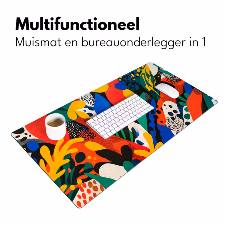 Abstract - Planten - Vormen - Kleurrijk Muismat XXL klein -sfeer4