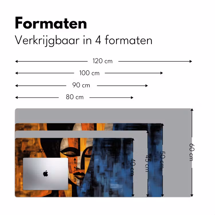 Abstract - Portret - Kleurvakken Muismat XXL klein -sfeer5