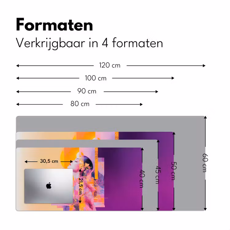 Abstract - Portret - Vrouw - Kleurrijk Muismat XXL klein -sfeer5