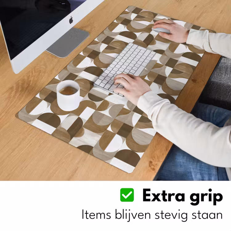 Abstract - Retro - Bruin Muismat XXL klein 681 -sfeer3
