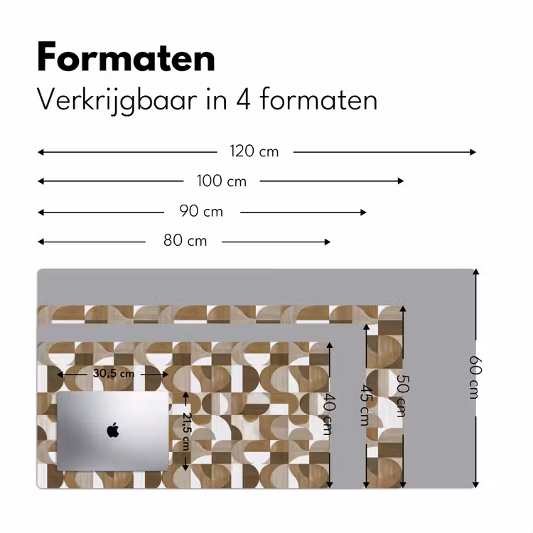 Abstract - Retro - Bruin Muismat XXL klein 681 -sfeer5