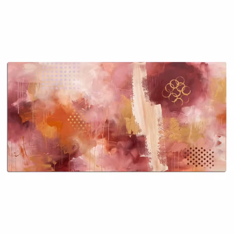 Abstract - Rood - Goud - Modern - Kunst Muismat XXL klein -3d_leeg
