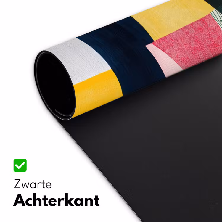 Abstract - Roze - Lappen - Vormen - Geel Muismat XXL klein -sfeer2