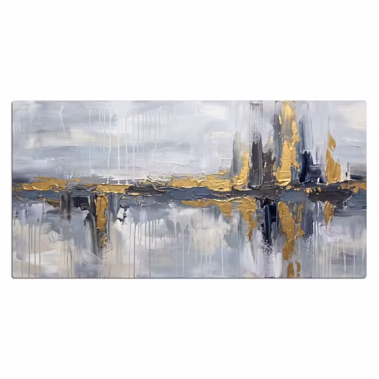 Abstract - Structuur - Goud - Grijs - Modern Muismat XXL klein -3d_leeg