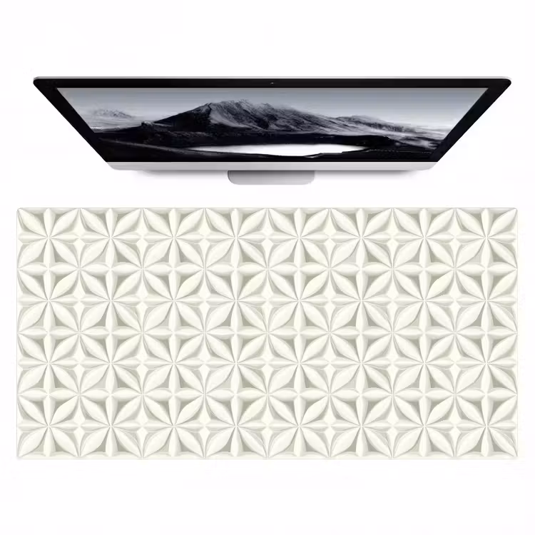 Abstract - Structuur - Grijs - Wit Muismat XXL klein 681 -zzz3d