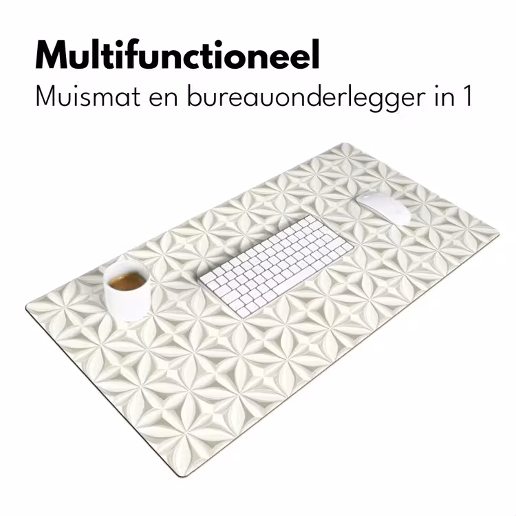 Abstract - Structuur - Grijs - Wit Muismat XXL klein 681 -sfeer4