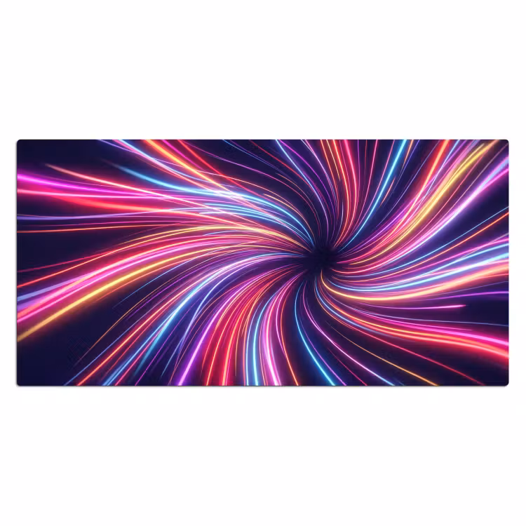 Abstract - Swirl - Futuristic - Neon Muismat XXL klein -3d_leeg