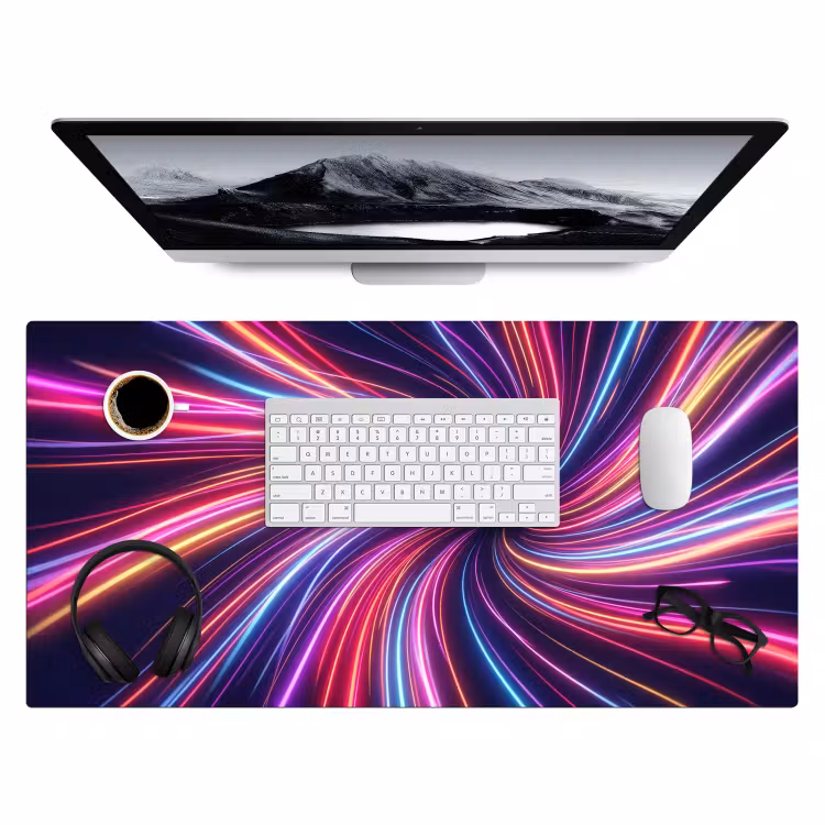 Abstract - Swirl - Futuristic - Neon Muismat XXL klein -3d