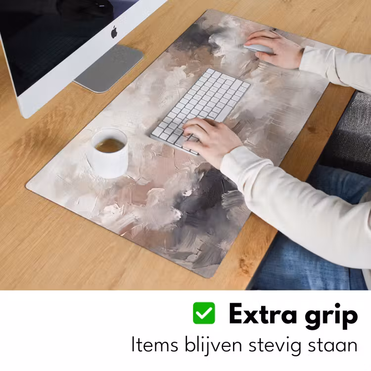 Abstract - Textuur - Kunst - Modern - Beige Muismat XXL klein -sfeer3