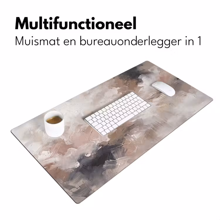 Abstract - Textuur - Kunst - Modern - Beige Muismat XXL klein -sfeer4