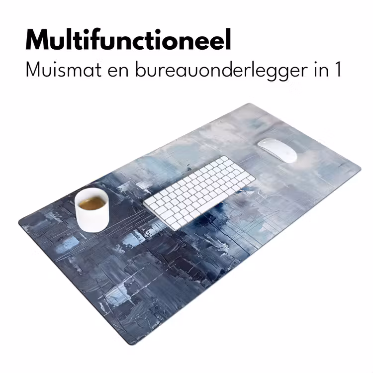 Abstract - Textuur - Kunst - Modern - Blauw Muismat XXL klein -sfeer4