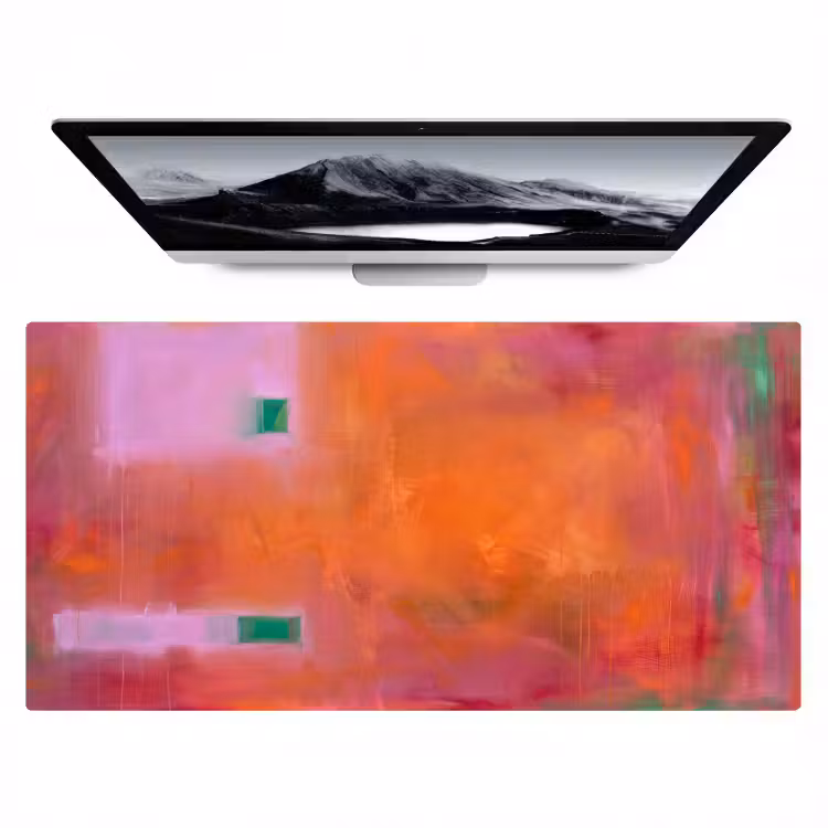 Abstract - Vlakken - Kunst - Modern - Oranje Muismat XXL klein -zzz3d