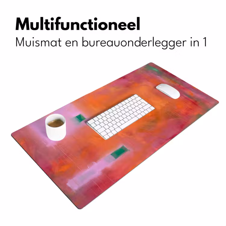 Abstract - Vlakken - Kunst - Modern - Oranje Muismat XXL klein -sfeer4
