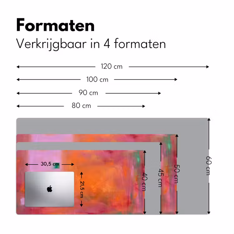 Abstract - Vlakken - Kunst - Modern - Oranje Muismat XXL klein -sfeer5
