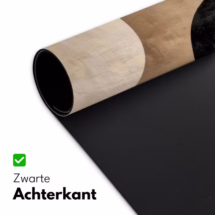 Abstract - Vlakken - Zwart - Rond Muismat XXL klein -sfeer2