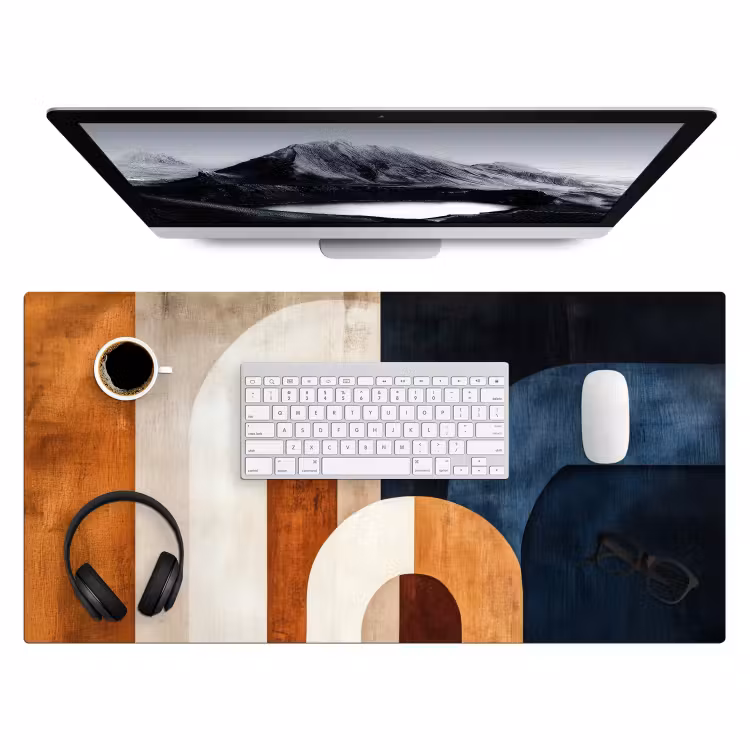Abstract - Vormen - Donkerblauw Muismat XXL klein -3d