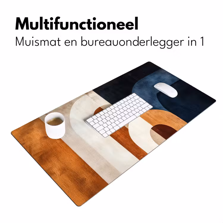 Abstract - Vormen - Donkerblauw Muismat XXL klein -sfeer4