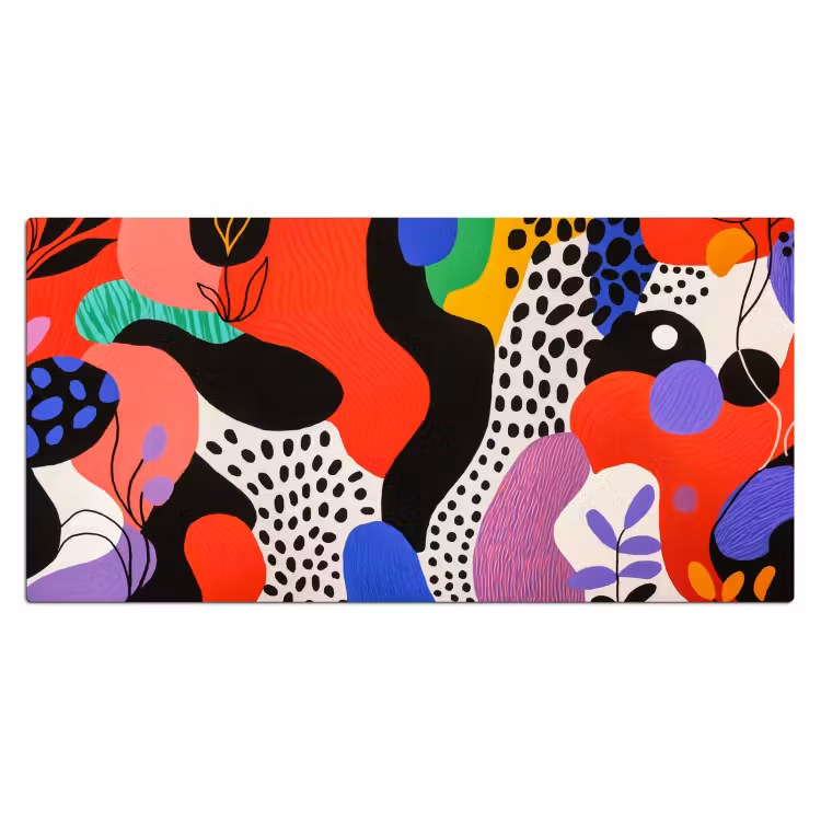 Abstract - Vormen - Kleuren - Stippen Muismat XXL klein -3d_leeg