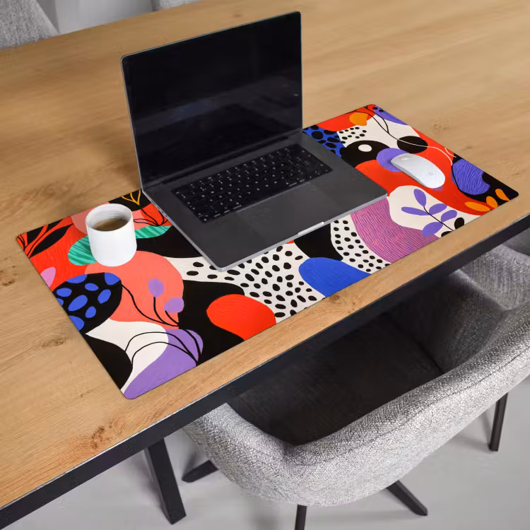 Abstract - Vormen - Kleuren - Stippen Muismat XXL klein -sfeer1