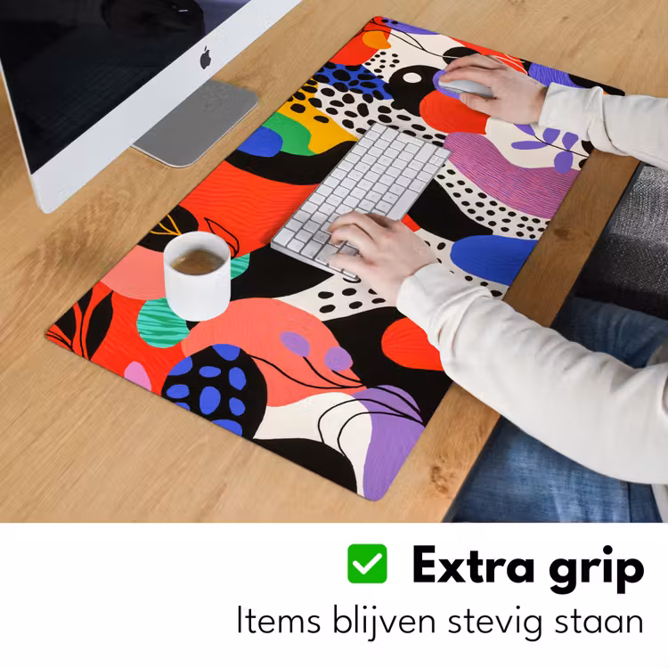 Abstract - Vormen - Kleuren - Stippen Muismat XXL klein -sfeer3