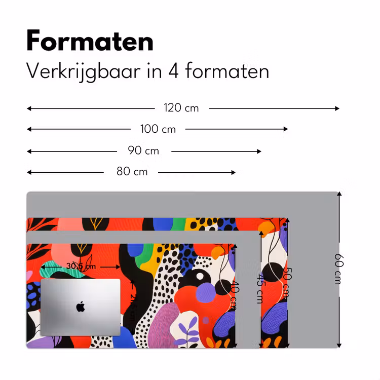 Abstract - Vormen - Kleuren - Stippen Muismat XXL klein -sfeer5