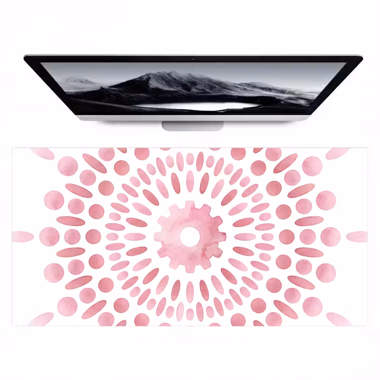 Abstract - Vormen - Patroon - Aquarel - Roze Muismat XXL klein -zzz3d