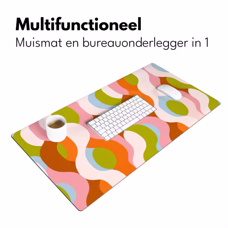 Abstract - Vormen - Roze Muismat XXL klein -sfeer4