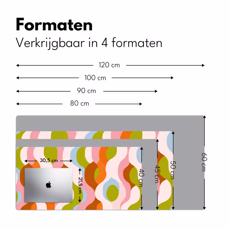 Abstract - Vormen - Roze Muismat XXL klein -sfeer5