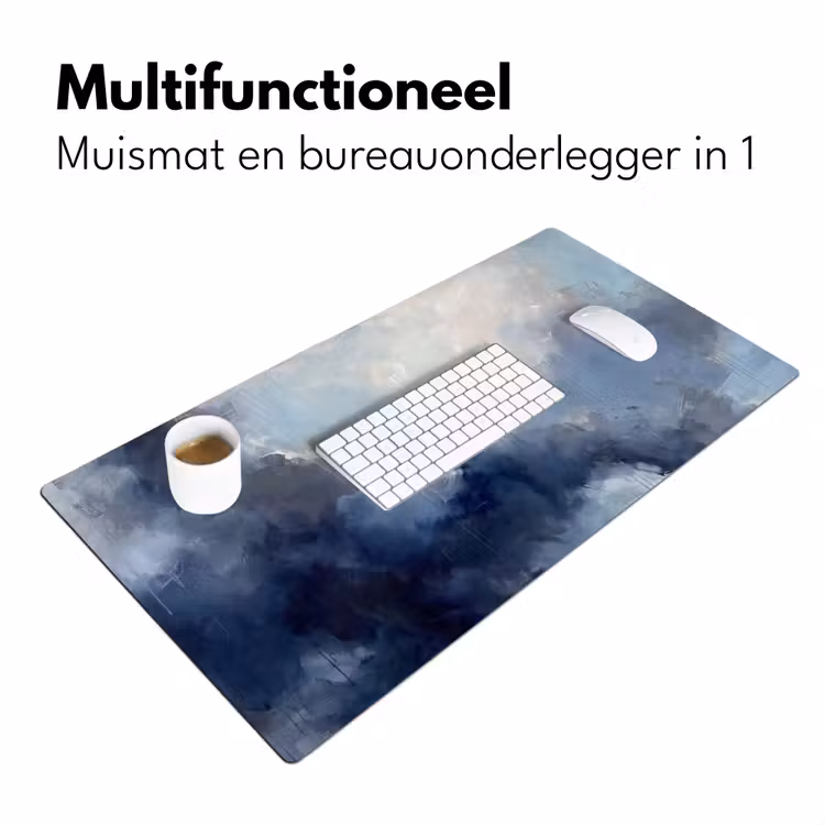 Abstract - Wolken - Modern - Blauw - Kunst Muismat XXL klein -sfeer4