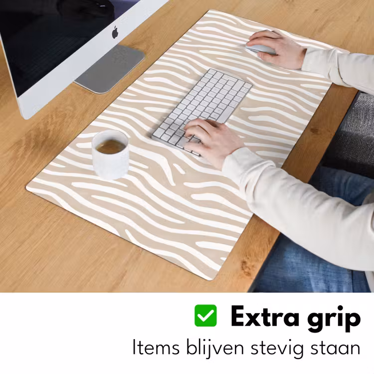 Abstract - Zebra - Beige Muismat XXL klein 681 -sfeer3