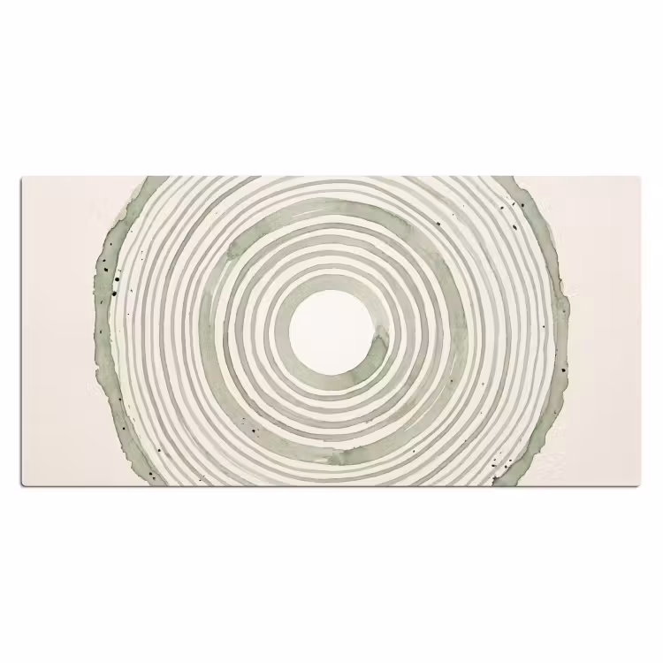 Abstractie - Cirkels - Waterverf - Groen - Modern Muismat XXL klein -3d_leeg