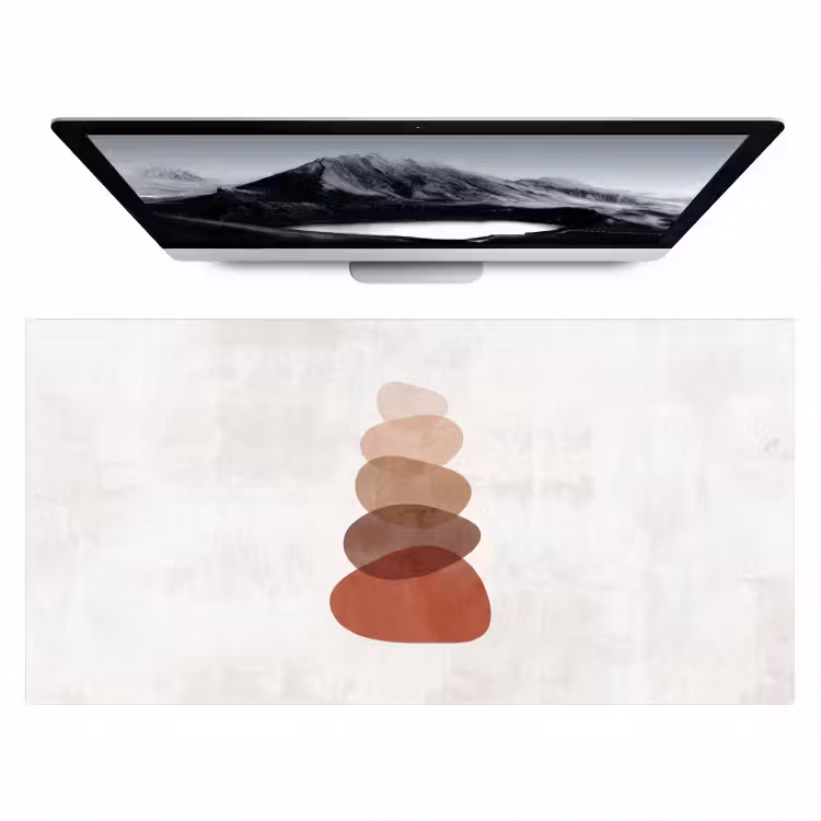 Abstractie - Gestapeld - Balans - Modern - Aardetinten Muismat XXL klein -zzz3d