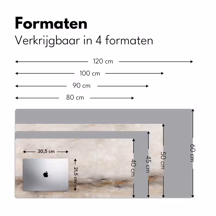 Abstrakt - Landschap - Modern - Beige - Kunst Muismat XXL klein -sfeer5
