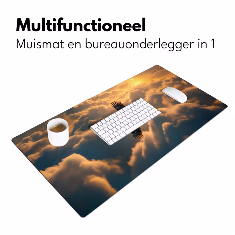 Adelaar - Wolken - Zon Muismat XXL klein -sfeer4