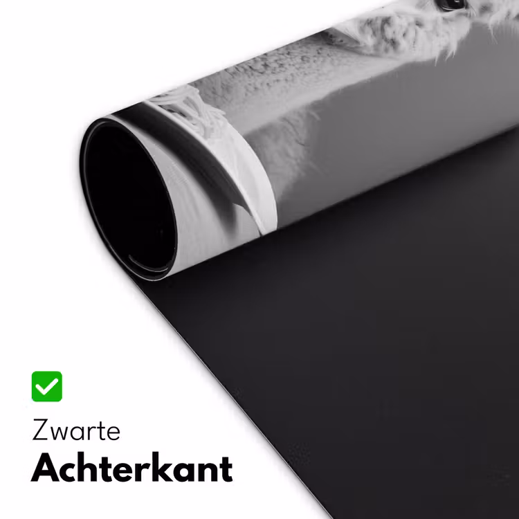 Alpaca - Pasta - Zwart - Wit - Grappig - Dieren Muismat XXL klein -sfeer2