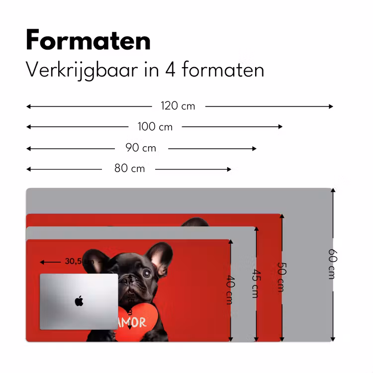 Amor - Hond - Hartje - Rood Muismat XXL klein -sfeer5