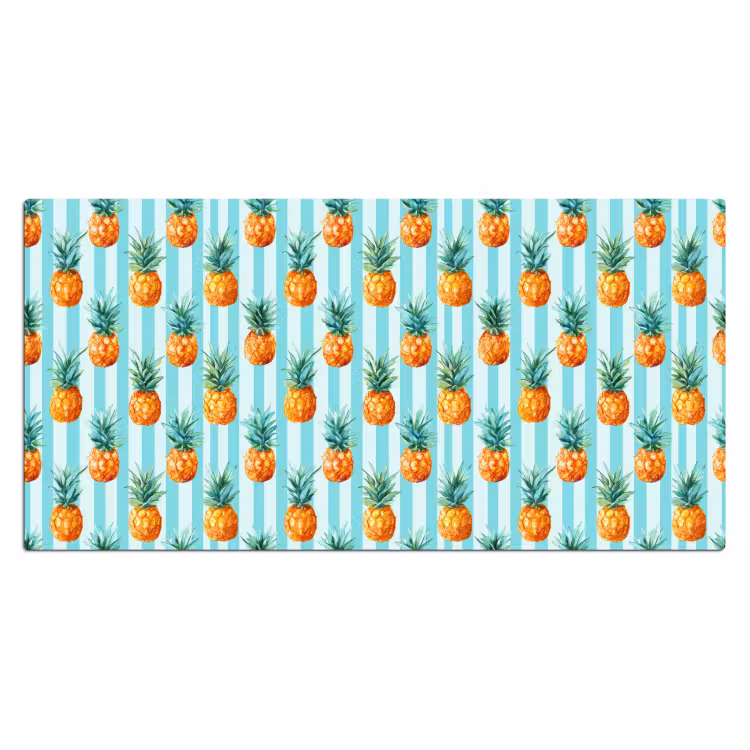 Ananas - Strepen - Groen Muismat XXL klein 681 -3d_leeg